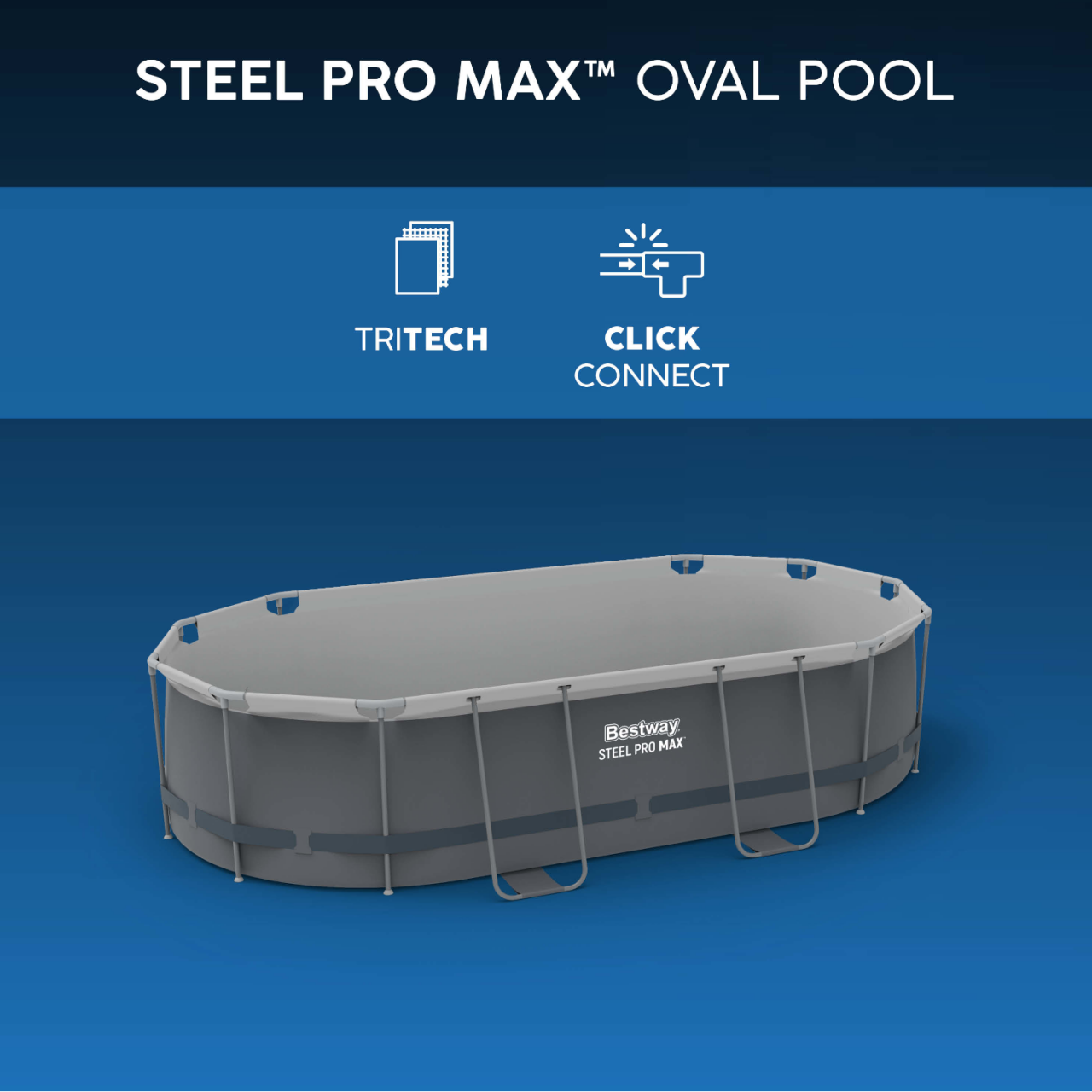 Bestway 5614A Power Steel Frame Pool Set Oval 305x200x84cm Pumpe
