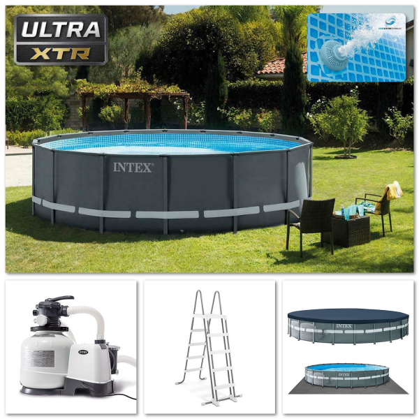 Intex Swimming Pool XTR Ultra Frame Pool Set Ø732x132cm Rondo Komplett-Set 26340