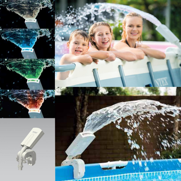 Intex 28089 LED Wasserfontäne Springbrunnen Multi-Color Pool Sprayer Wasserfall