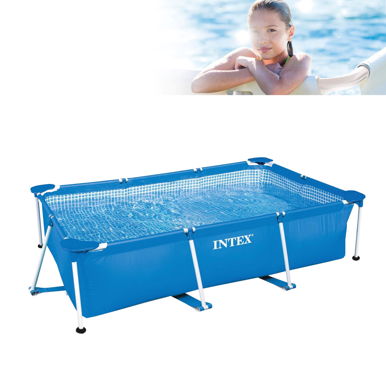 Intex 28271 Family Schwimmbad Pool Rechteck Frame Swimmingpool 260x160x65cm
