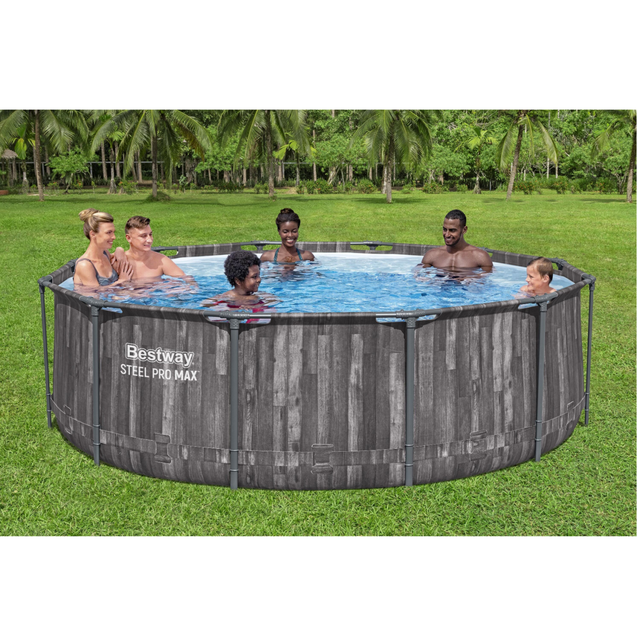 Bestway 5614X Frame Pool Steel Pro Max Set Ø366x100cm Pool Filterpumpe Leiter