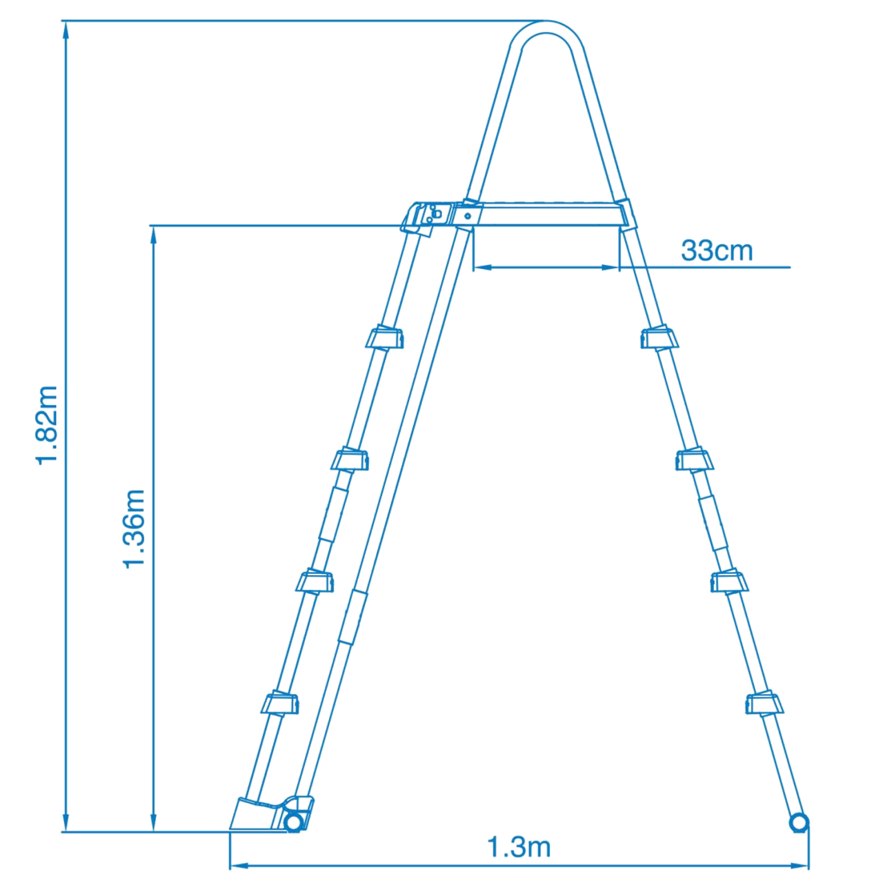 Intex Sicherheitsleiter Poolleiter 122-132 cm Easy Frame Einstiegsleiter Leiter