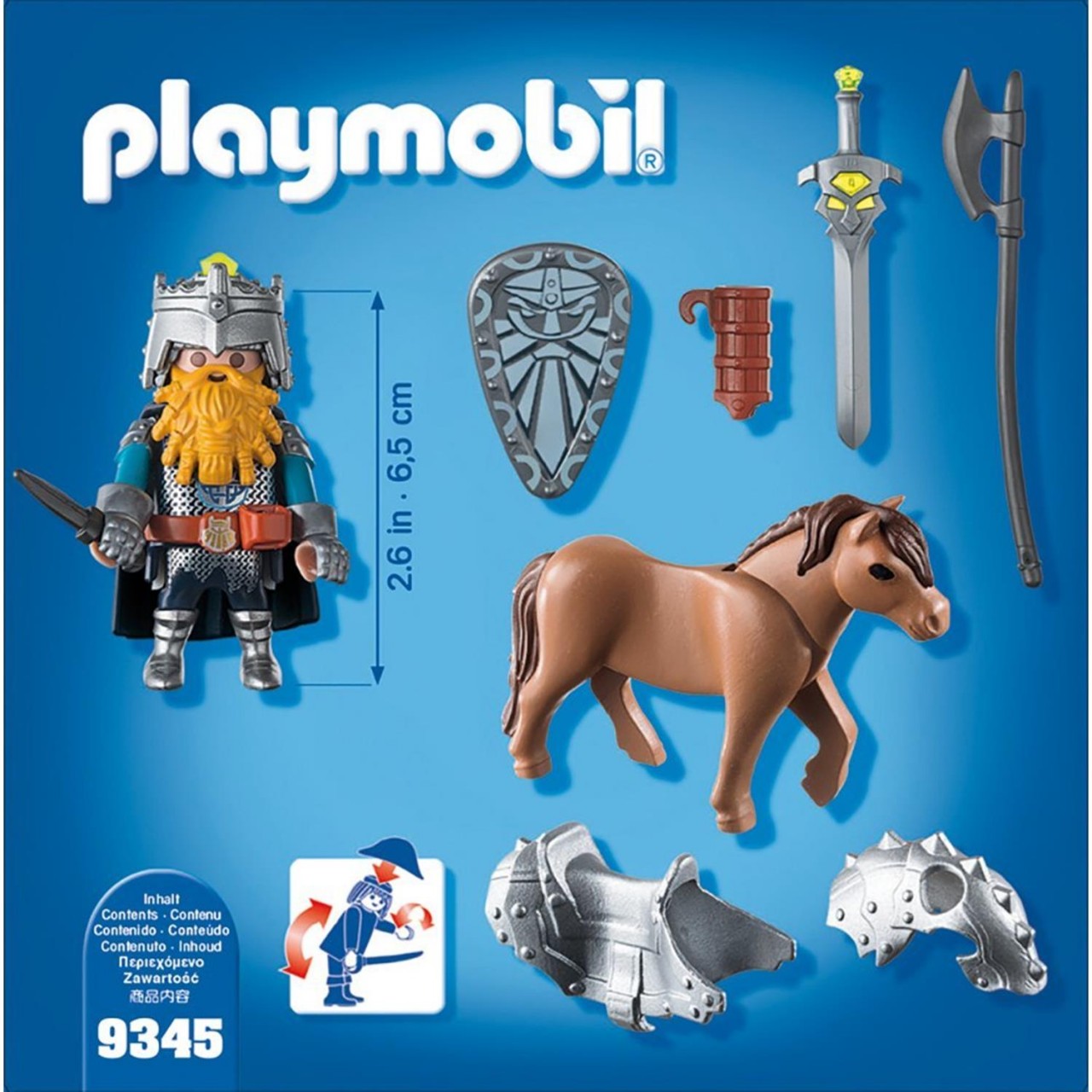 Playmobil 9345 Zwerg und Pony mit Rüstung
