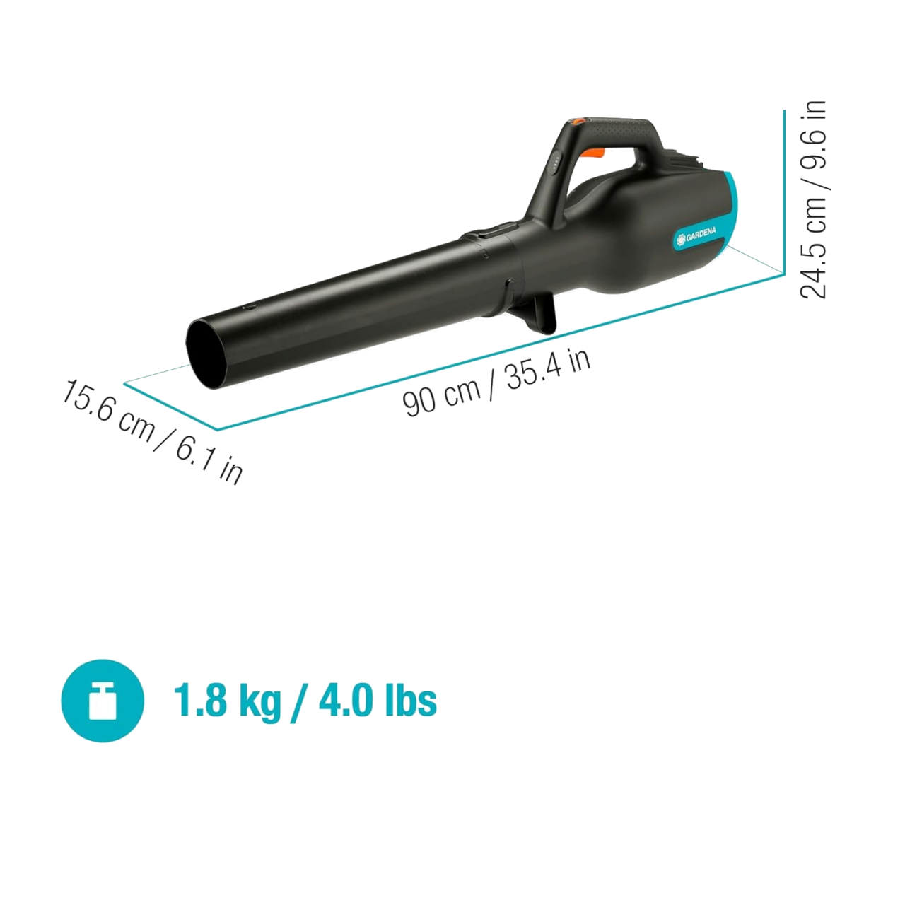 Gardena 14890-55 Akku-Bläser PowerJet 18V P4A solo ohne Akku und Ladegerät