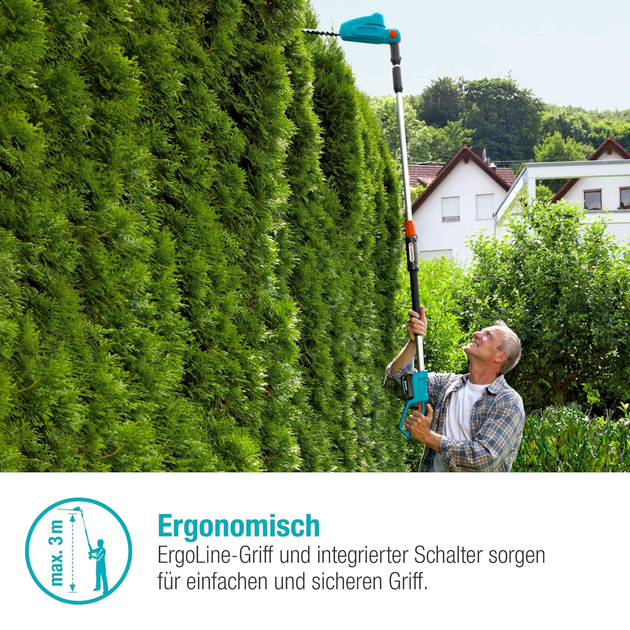 Gardena 14732-20 Akku-Teleskop-Heckenschere THS inkl. 18V P4A Akku