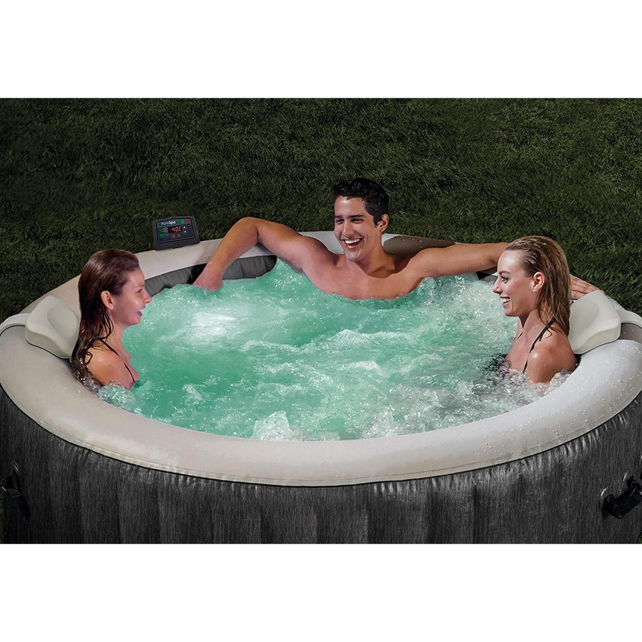 Intex 28440 Whirlpool Pure SPA Bubble Massage GreyWood 196x71 cm aufblasbar