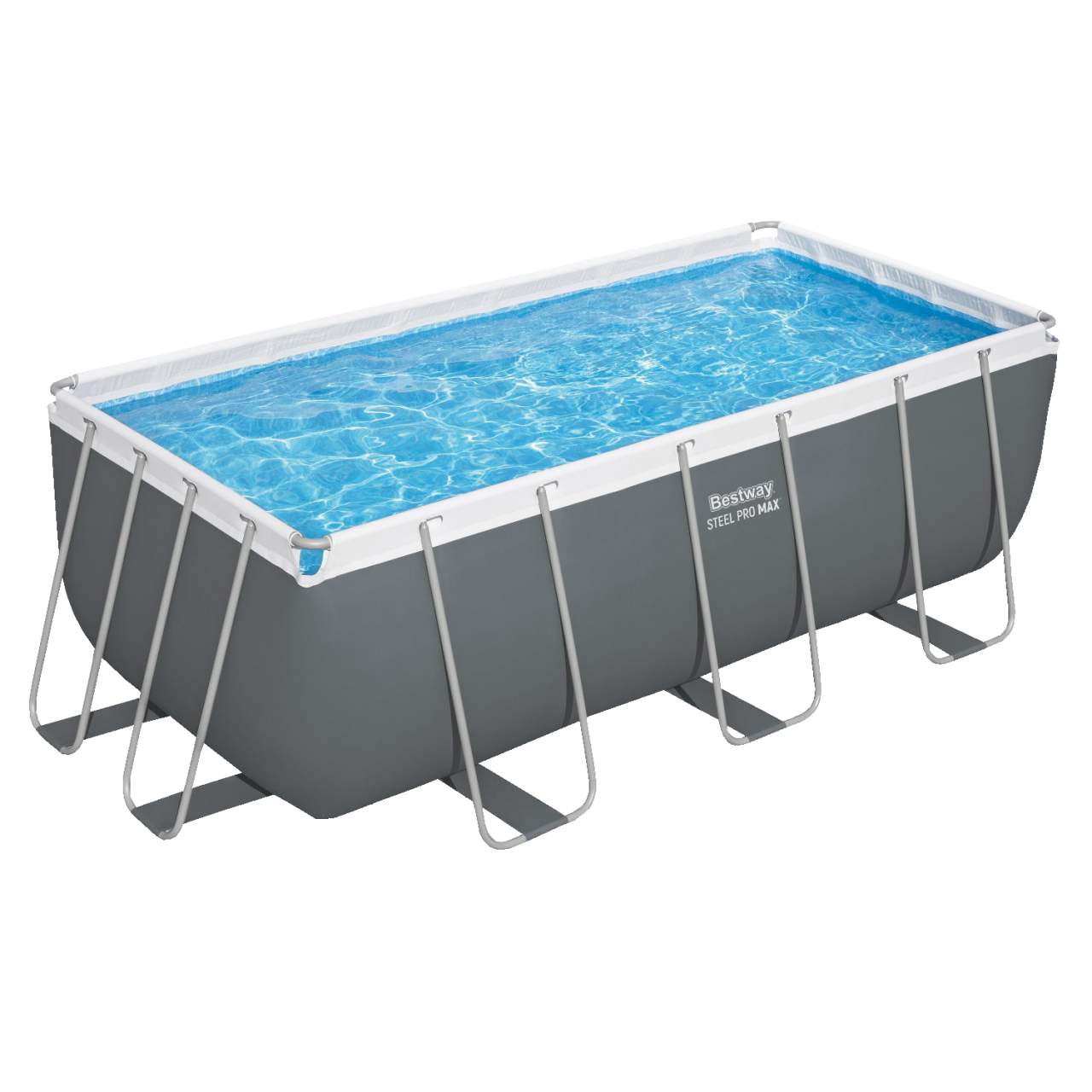 Bestway 56457 Power Steel Frame rechteckig Komplett-Set 412x201x122 cm