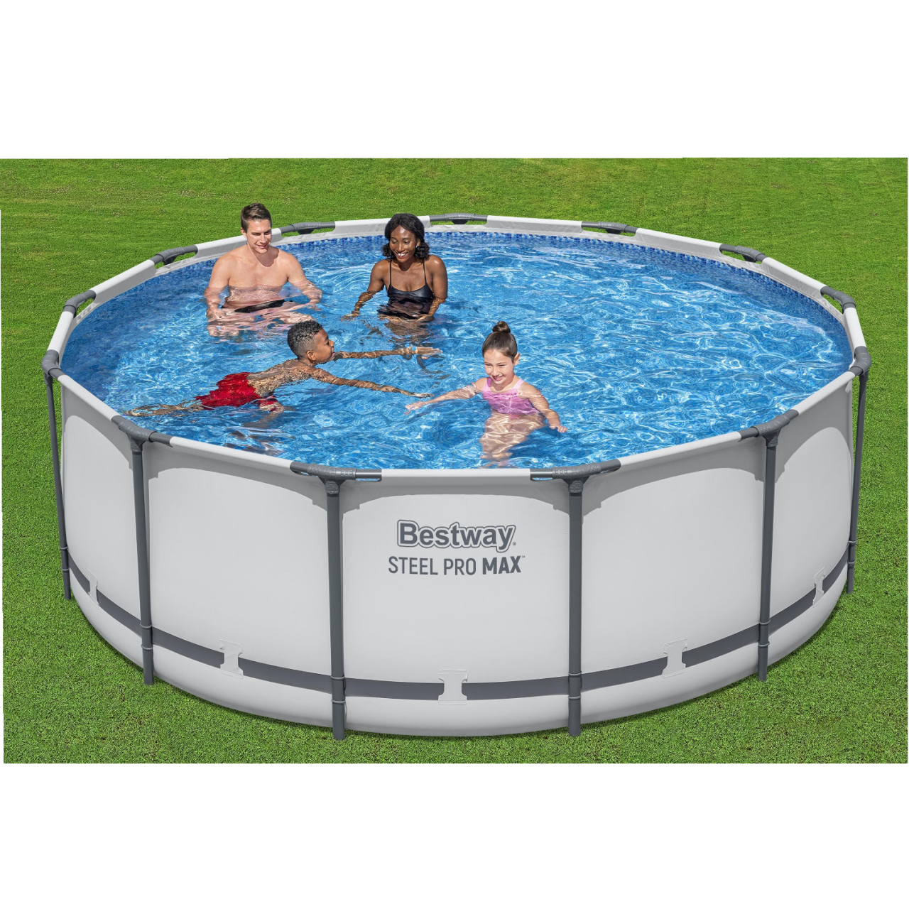 Bestway 5618W Frame Pool Steel Pro MAX Swimmingpool rund Ø396x122cm Komplett-Set