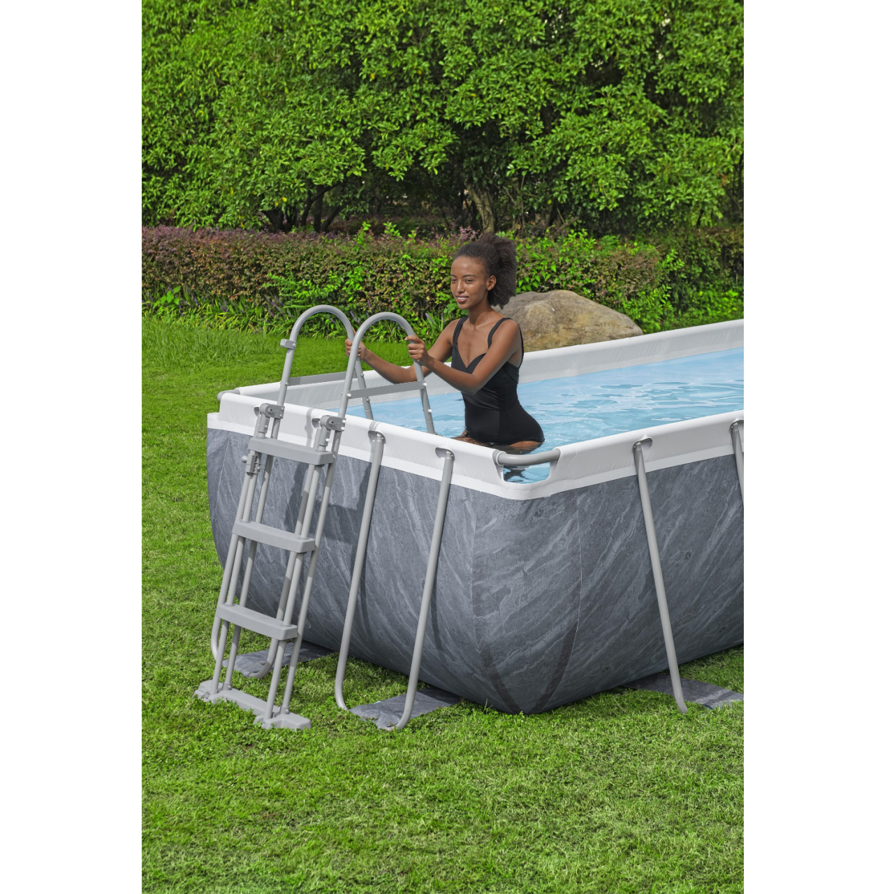 Bestway 56721 Frame Pool Power Steel Swimmingpool 404x201x100cm Komplett-Set