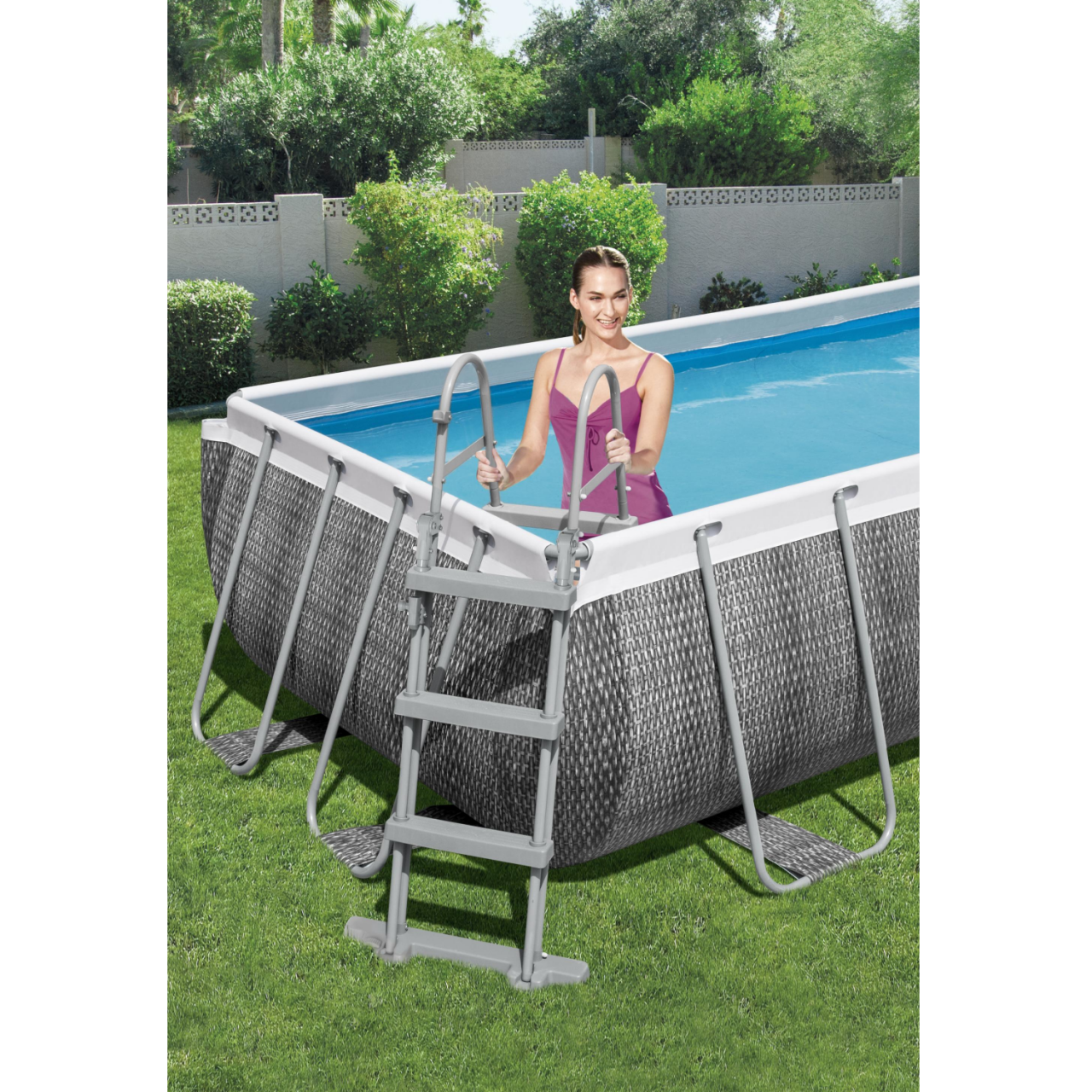 Bestway 56721 Frame Pool Power Steel Swimmingpool 404x201x100cm Komplett-Set