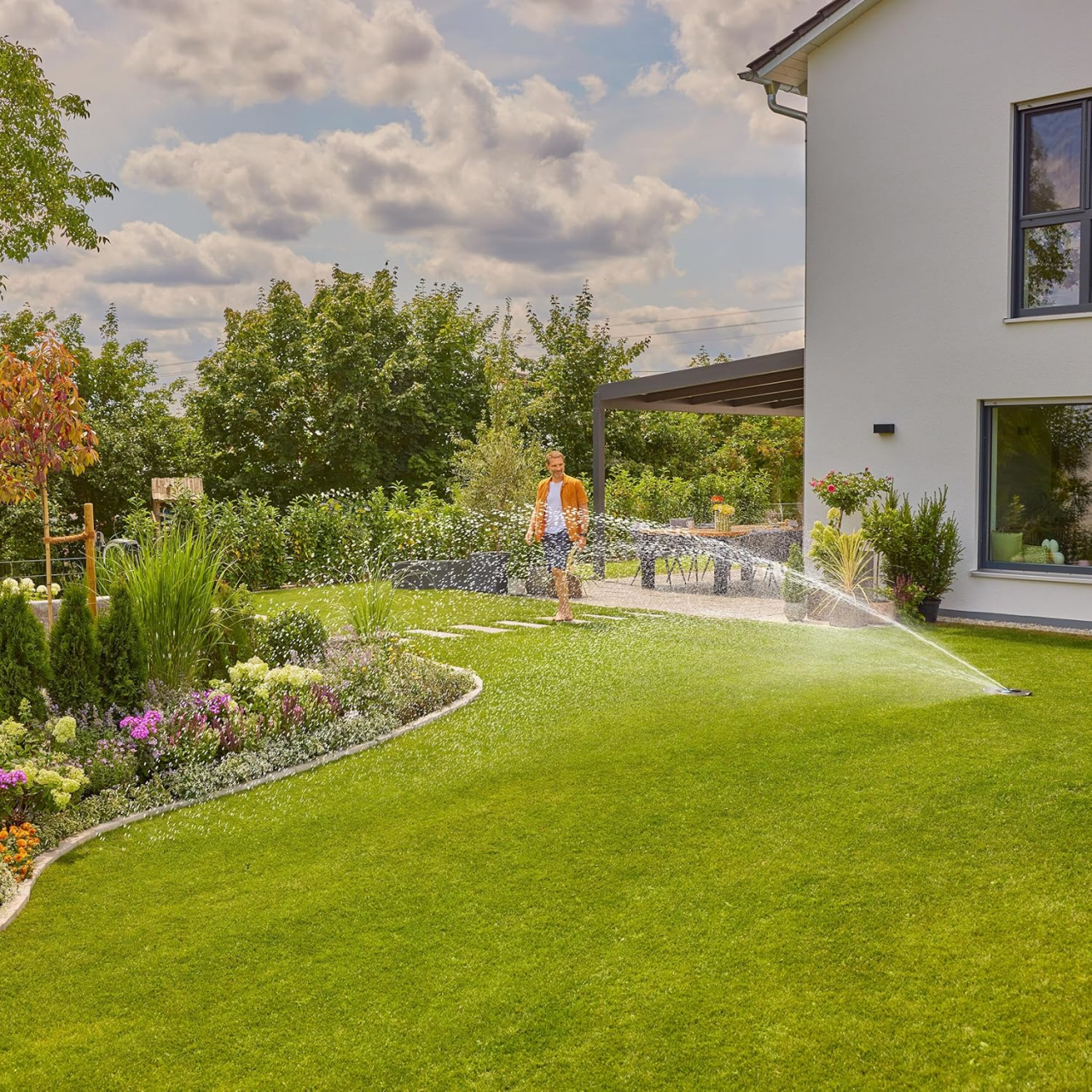 Gardena 16010-20 AquaPrecise Komplett-Set Pipeline Bewässerungssystem bis 320 m²