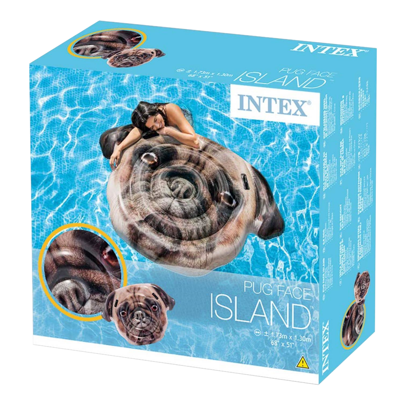 Intex Luftmatratze Mops Badeinsel Wasserliege Hund 173x130 cm aufblasbar 58785