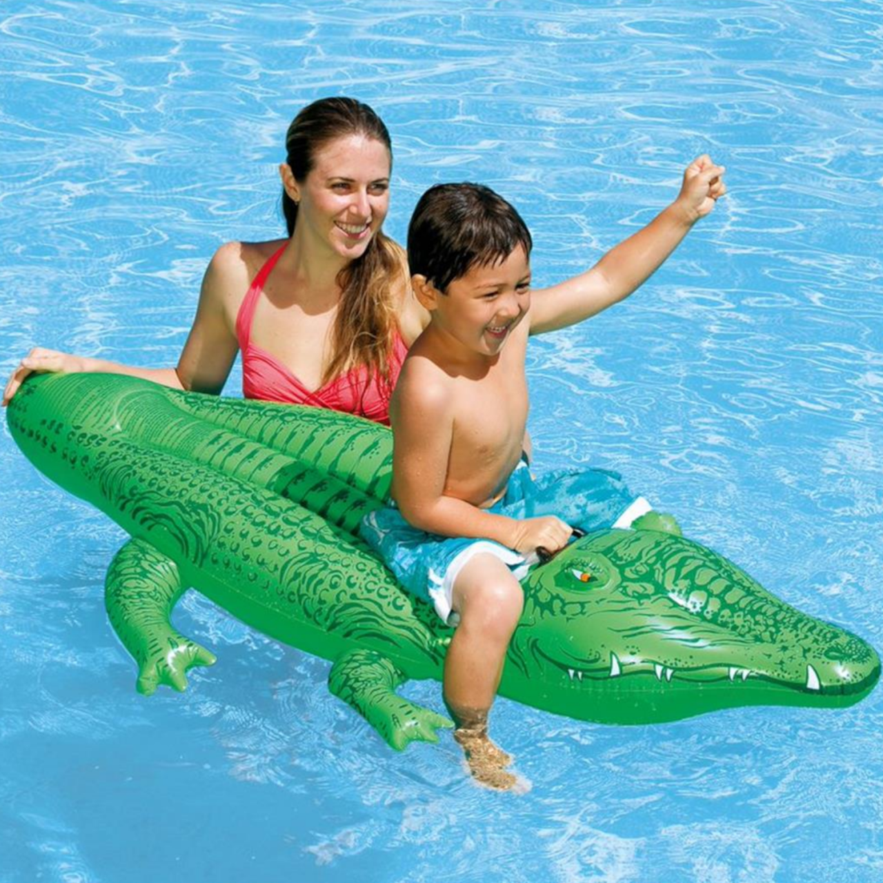 Intex Aufblasbares Krokodil Badetier Schwimmtier 168 x 86cm Badespielzeug 58546