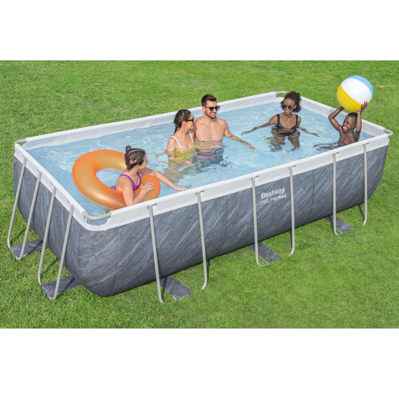 Bestway 56721 Frame Pool Power Steel Swimmingpool 404x201x100cm Komplett-Set