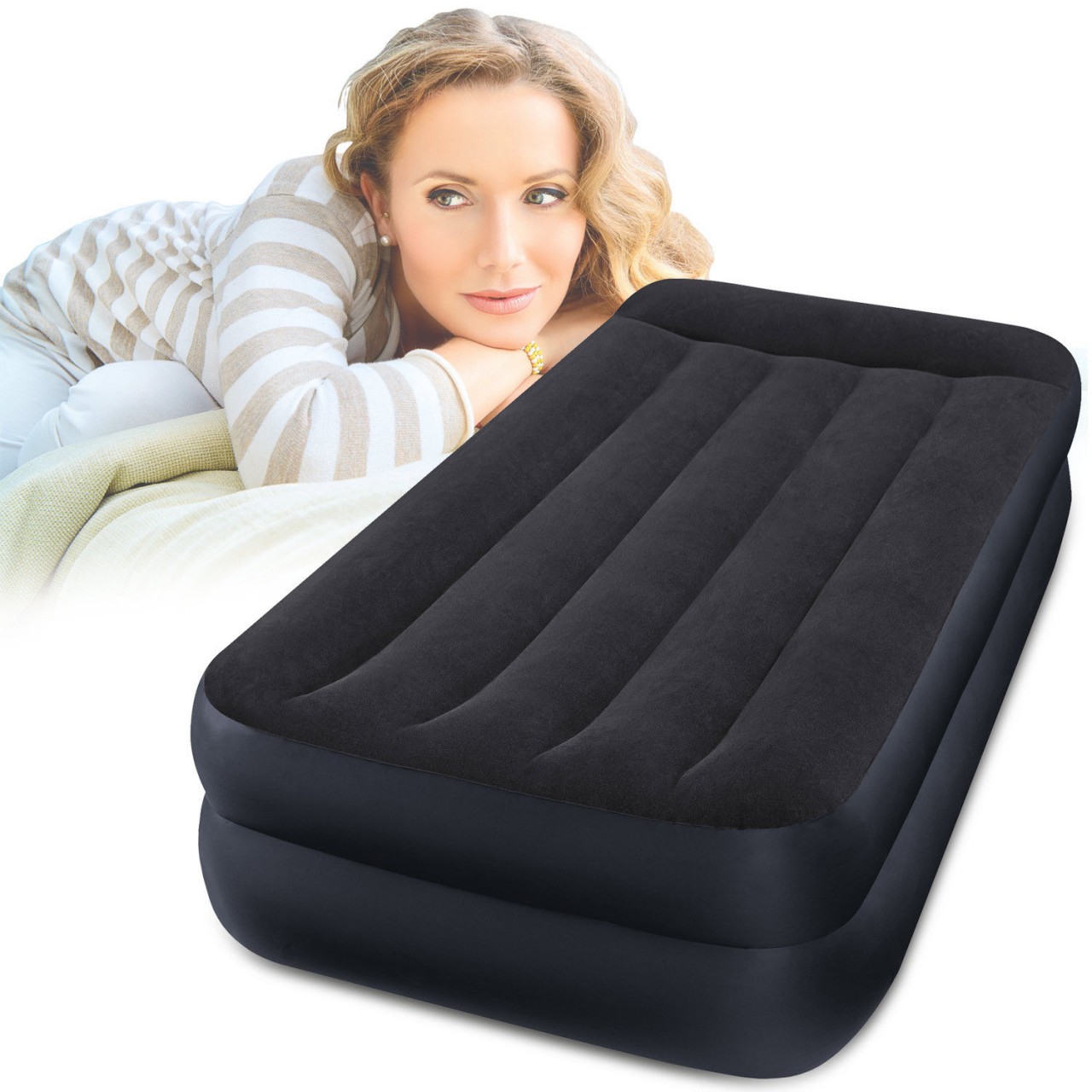 Intex Luftbett mit Pumpe Gästebett Luftmatratze selbstaufblasend ...