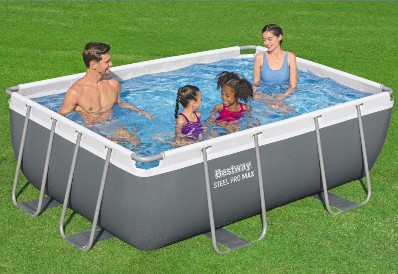 Bestway 56629 Frame Pool Schwimmbad mit Filterpumpe 282x196x84 cm rechteckig