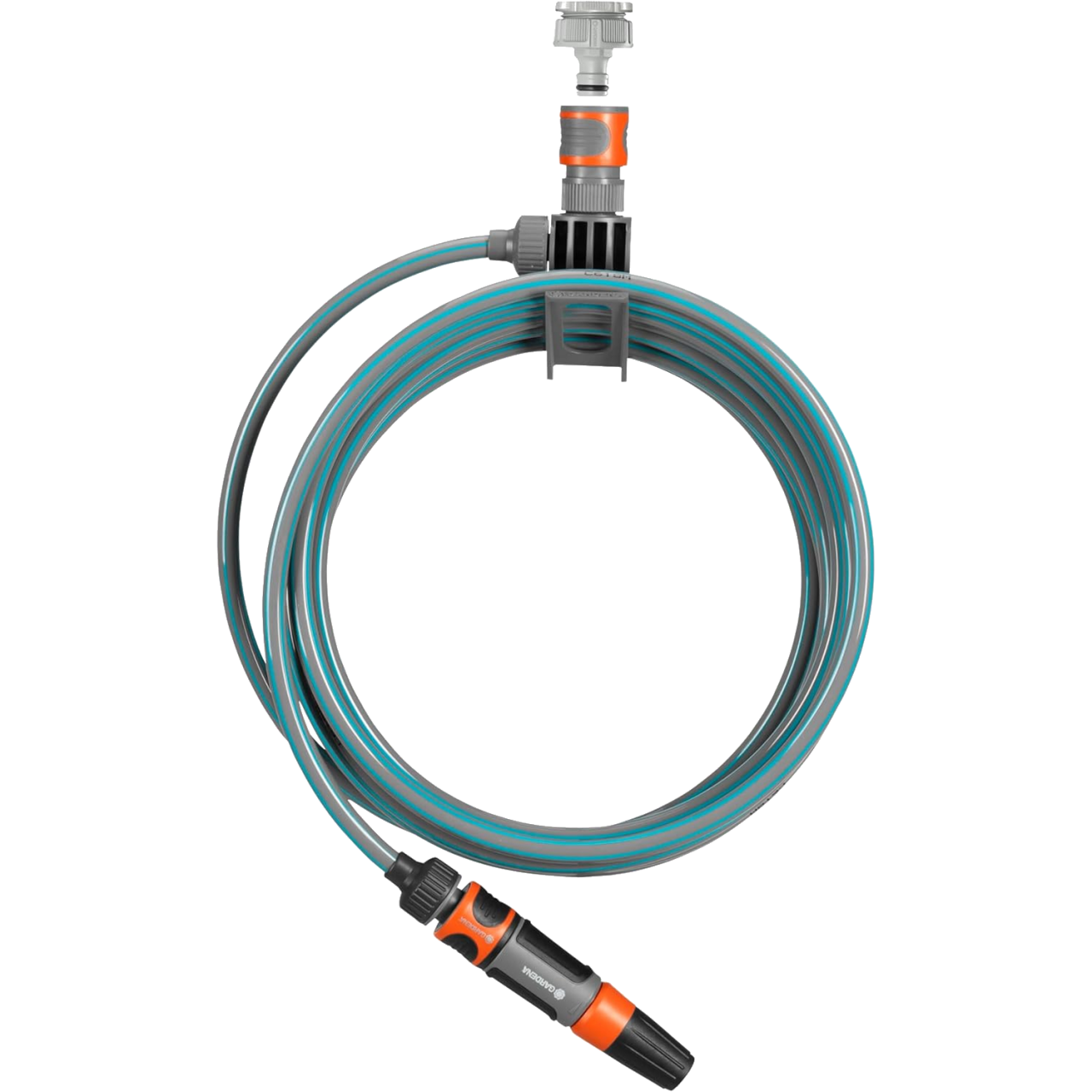 Gardena 18401-20 Terrassen Spiralschlauch 7,5m mit Reinigungsspritze + Halterung