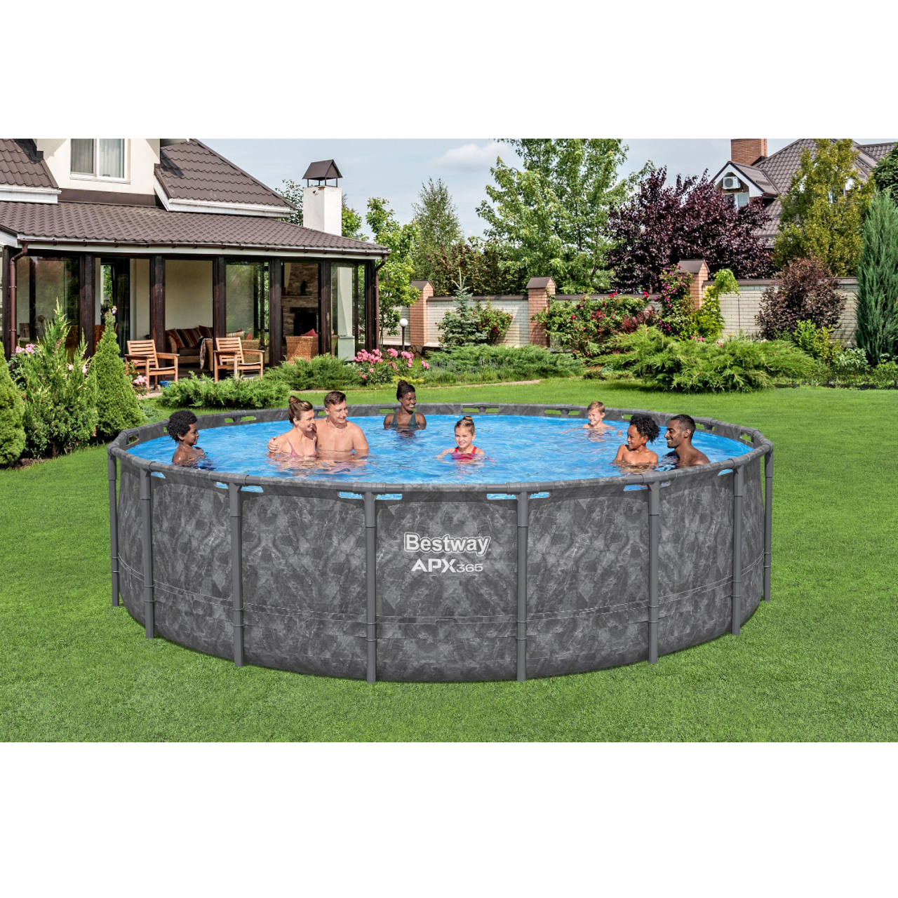 Bestway 561KC Winterfestes Frame Pool Komplett Set 549x132 cm