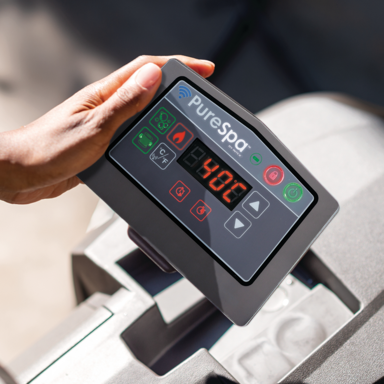 Intex 28442 Whirlpool Pure SPA Bubble Massage GreyWood 216x71 cm aufblasbar