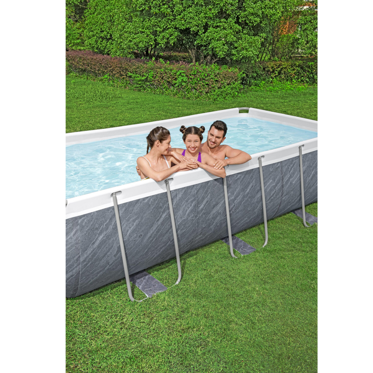 Bestway 56721 Frame Pool Power Steel Swimmingpool 404x201x100cm Komplett-Set