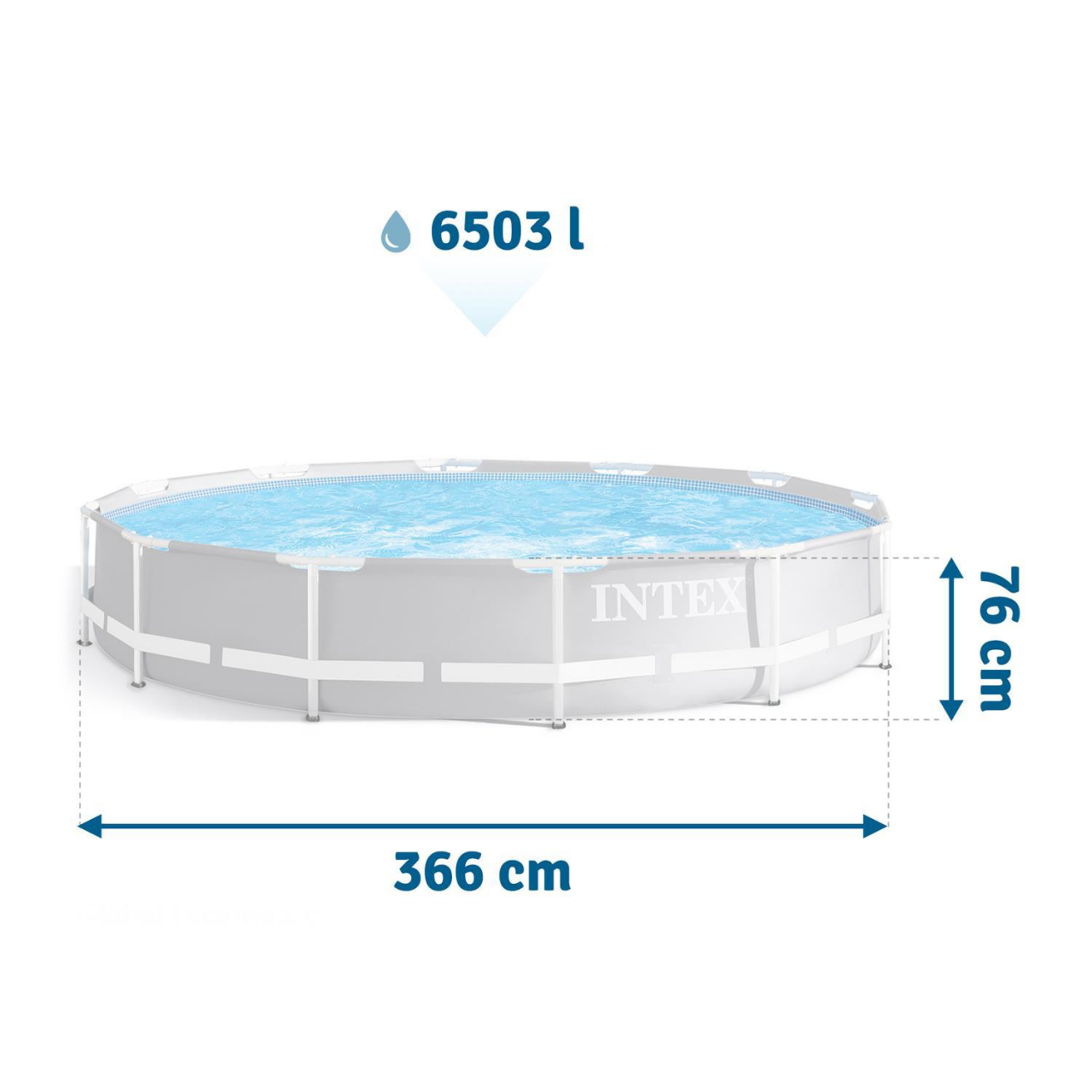 Intex 26710 Swimming Pool Frame Prism Ø366 x 76 cm Schwimmbecken Schwimmbad Pool