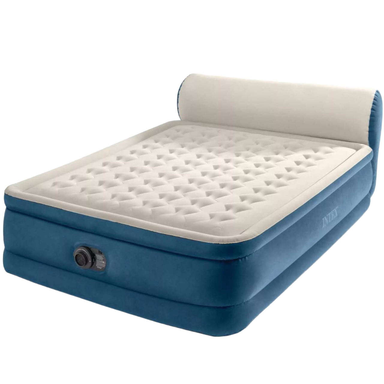 Intex 64460 Luftbett mit Kopfteil integrierte Luftpumpe Gästebett 229x152x79cm