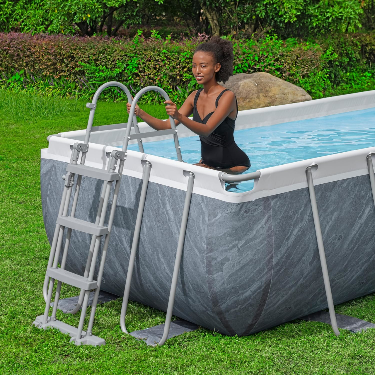 Bestway 56721 Frame Pool Power Steel Swimmingpool 404x201x100cm Komplett-Set