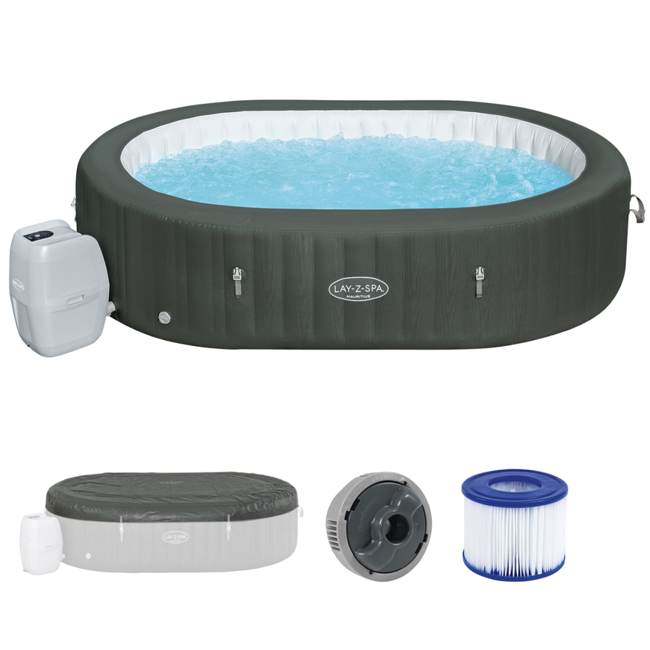 Bestway 60067 Whirlpool Lay-Z-Spa Mauritius AirJet mit WLAN App Ø270x180cm