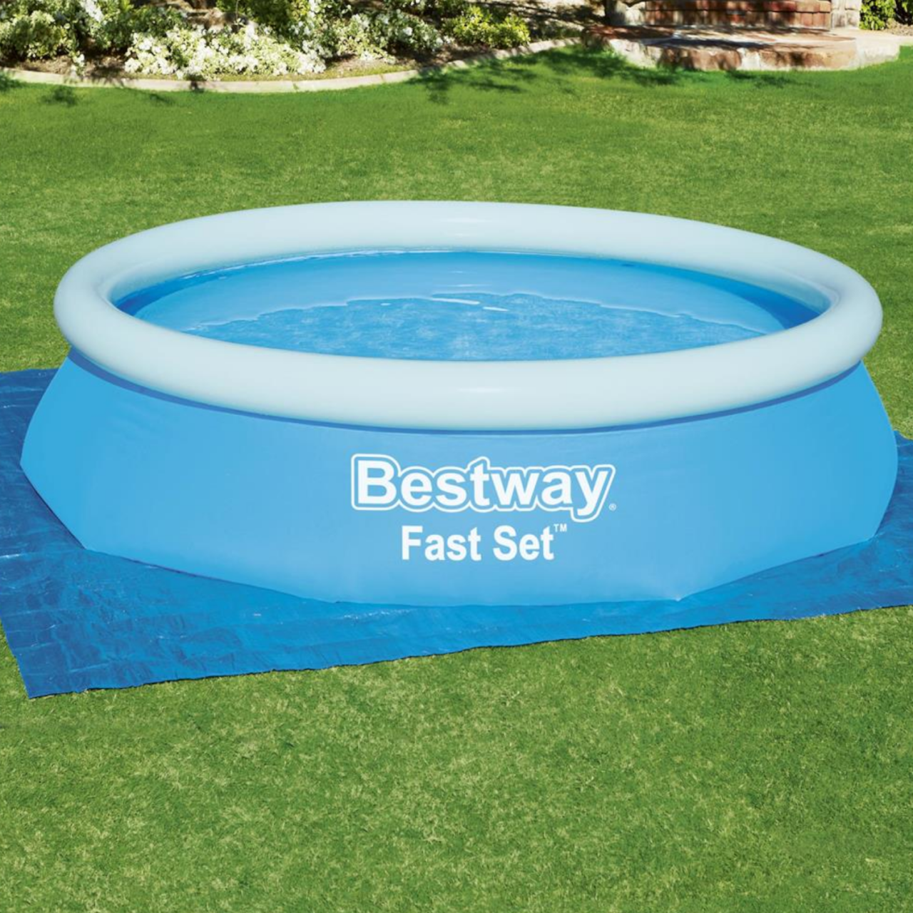 Bestway 58001 Flowclear Bodenplane Quadratisch 335x335cm Bodenschutz Poolschutz