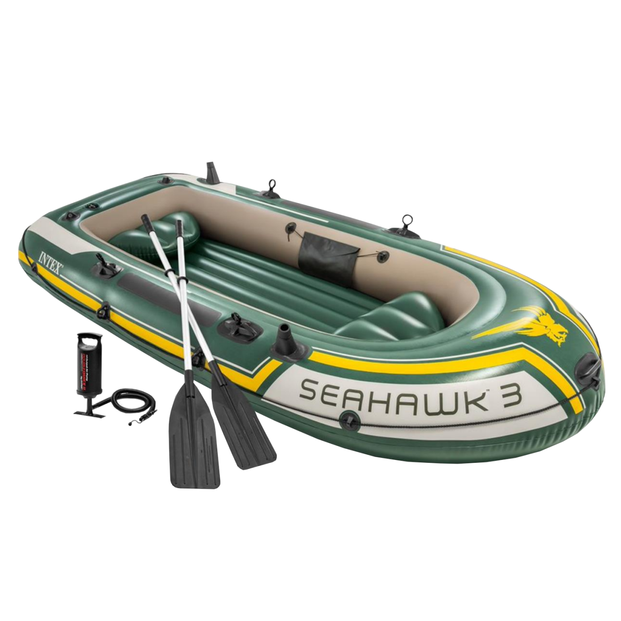Intex 68380 Seahawk 3 Schlauchboot Ruderboot Angelboot Aufblasbar Pumpe Paddel