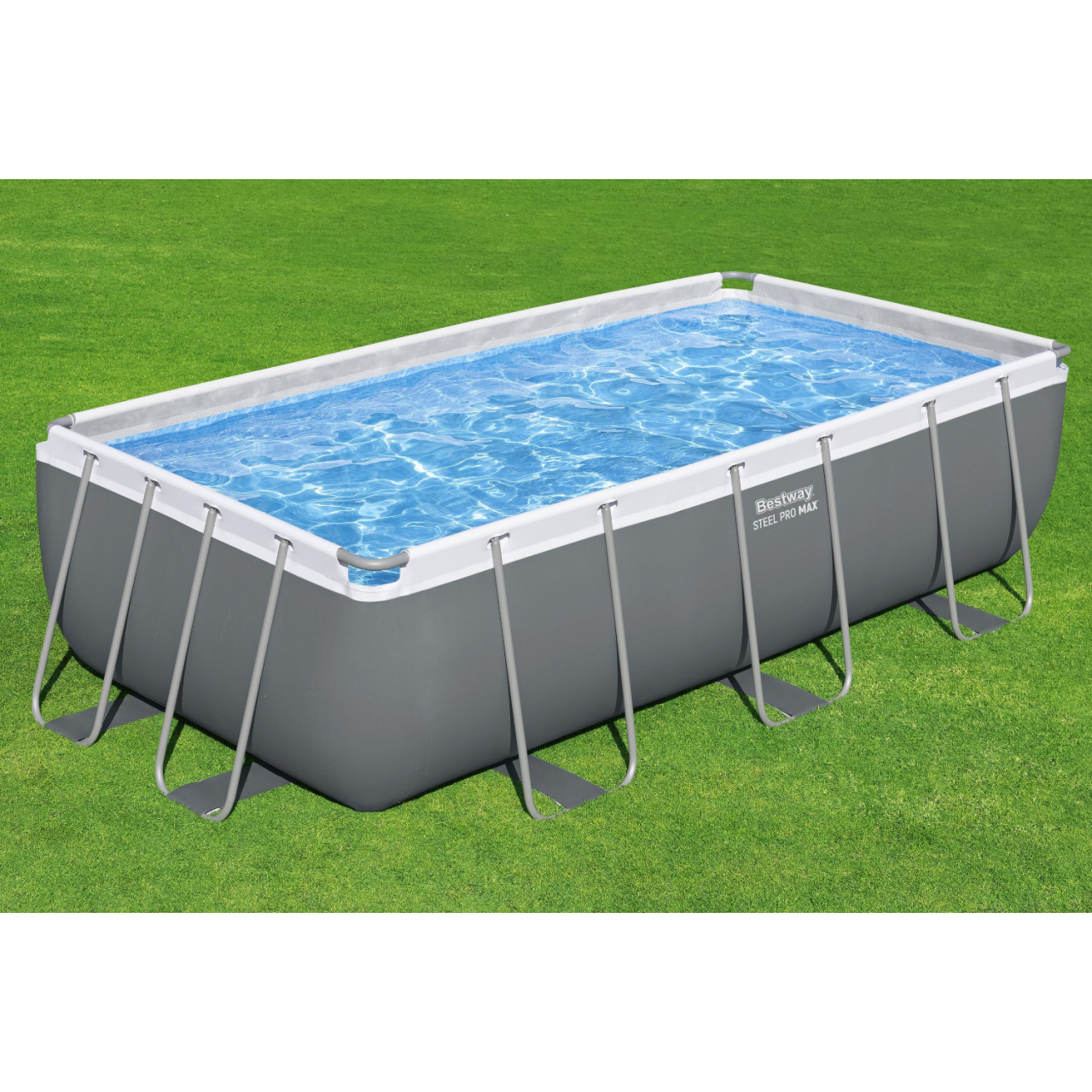 Bestway 56441 Frame Pool mit Filterpumpe Leiter Swimmingpool Set 404x201x100cm