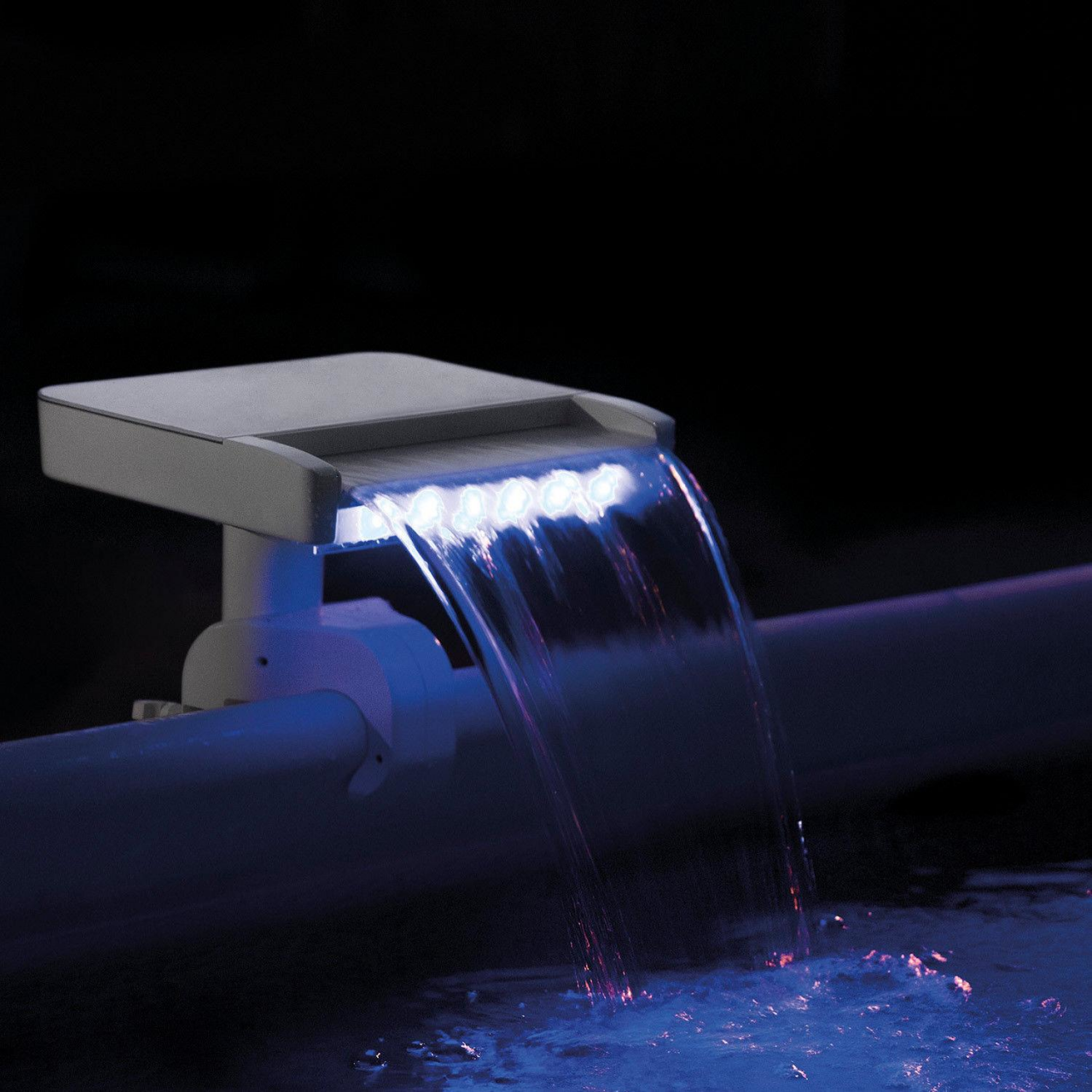 Intex 28090 Wasserfall Cascade Springbrunnen Multi-Color LED Pool Becken Sprayer