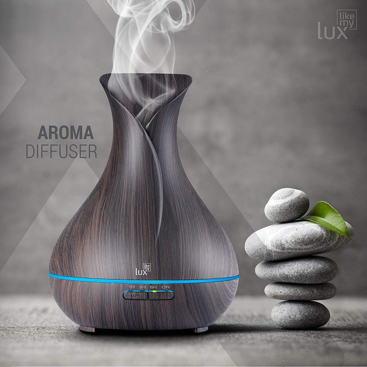 Aroma Diffuser Likemylux 400ml Luftbefeuchter Ultraschall Öl Diffusor LED schwarz