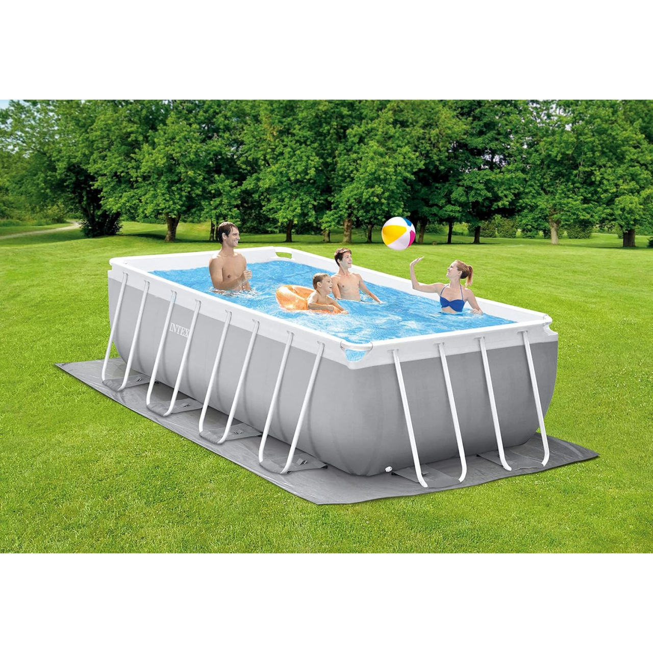 Intex 26790 Prisma Frame Oberirdischer Pool rechteckig 400x200x122 cm