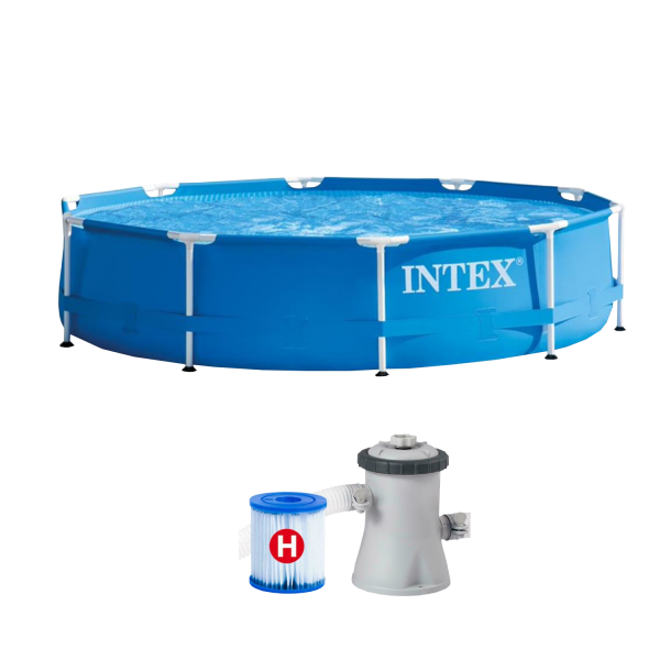 Intex Frame Pool Set mit Pumpe 305x76cm Stahlrohrbecken Schwimmbecken - 28202