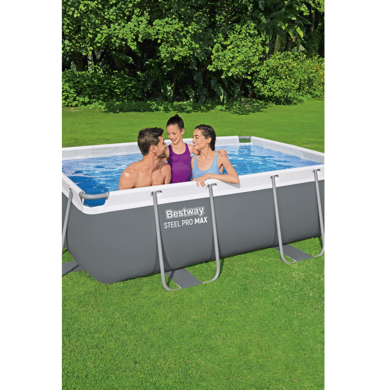 Bestway 56629 Frame Pool Schwimmbad mit Filterpumpe 282x196x84 cm rechteckig
