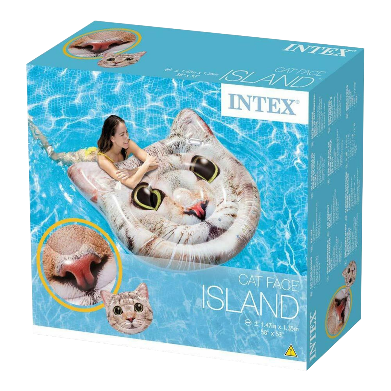 Intex Luftmatratze Katze Badeinsel Wasserliege Spaß 147x135 cm aufblasbar 58784
