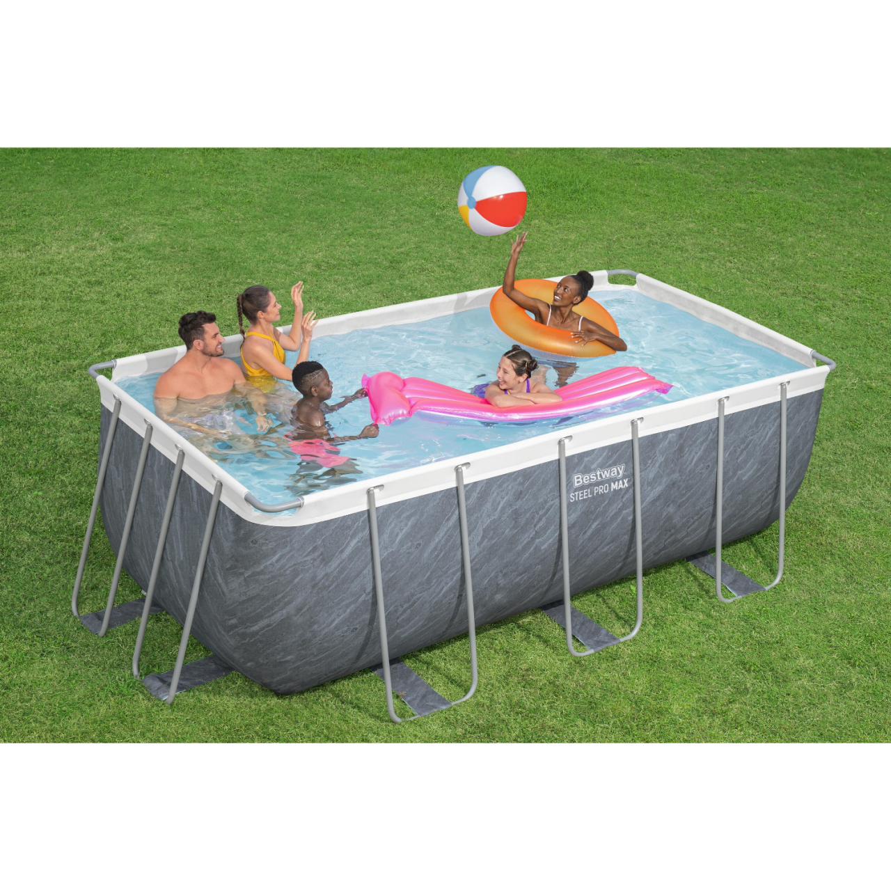 Bestway 56722 Frame Pool Power Steel Swimmingpool 412x201x122cm Komplett-Set