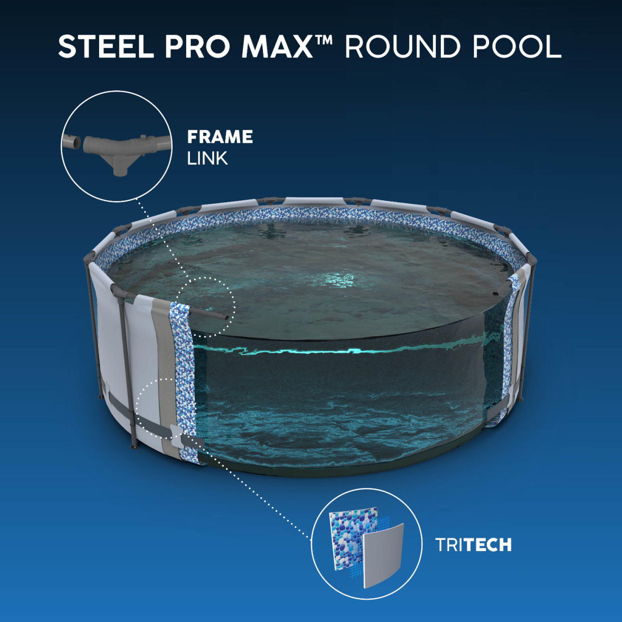 Bestway 56420 Frame Pool Steel Pro Set 366x122 cm Filterpumpe Leiter Zubehör