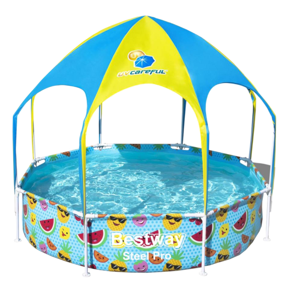 Bestway 56432 Steel Pro Frame Pool UV Careful Splash-in-Shade Play Kinderpool