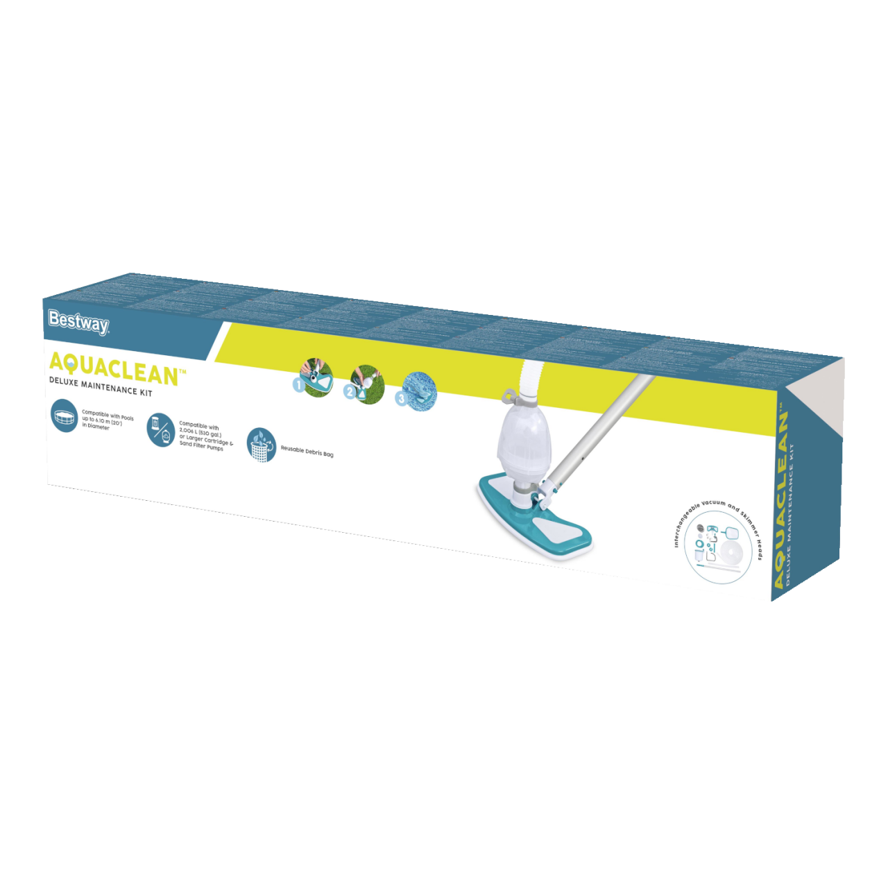 Bestway Reinigungsset Deluxe Pool mit Saugerkopf und Oberflächenskimmer 58237