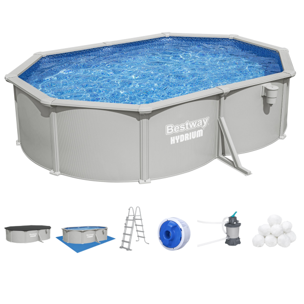 Bestway 56586 Stahlwandpool Hydrium Swimmingpool 500x360x120cm Pool Komplett-Set