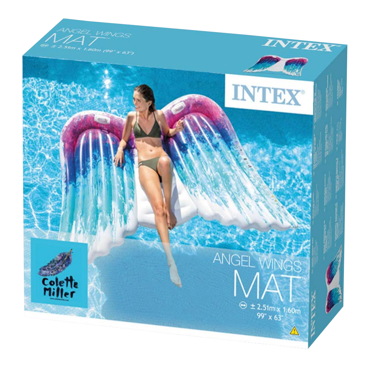 Intex Luftmatratze Engelsflügel Badeinsel Liege Spaß 251x160cm aufblasbar 58786