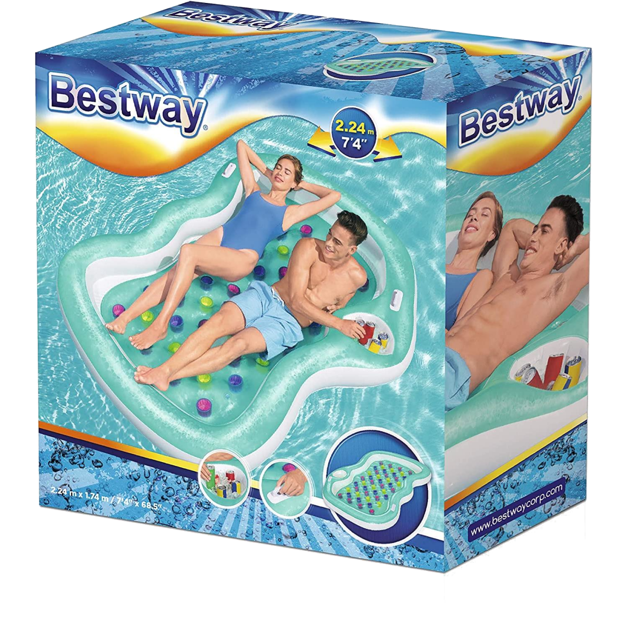 Bestway 43045 Doppel Luftmatratze Badeinsel Designer Pool Lounge Schwimmliege