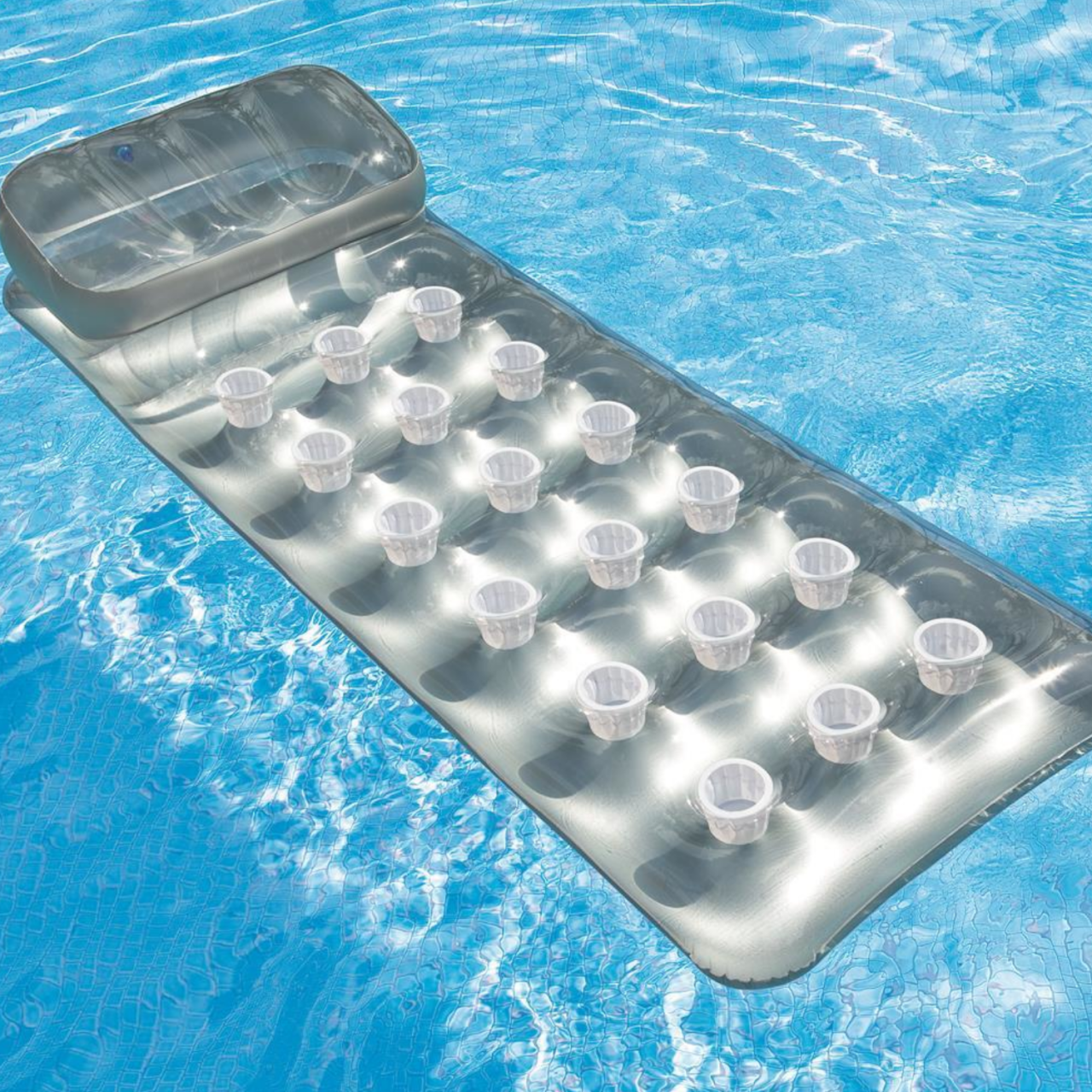Intex Luftmatratze Schwimmliege Pocket transparent 188 x 71 cm 58894 aufblasbar