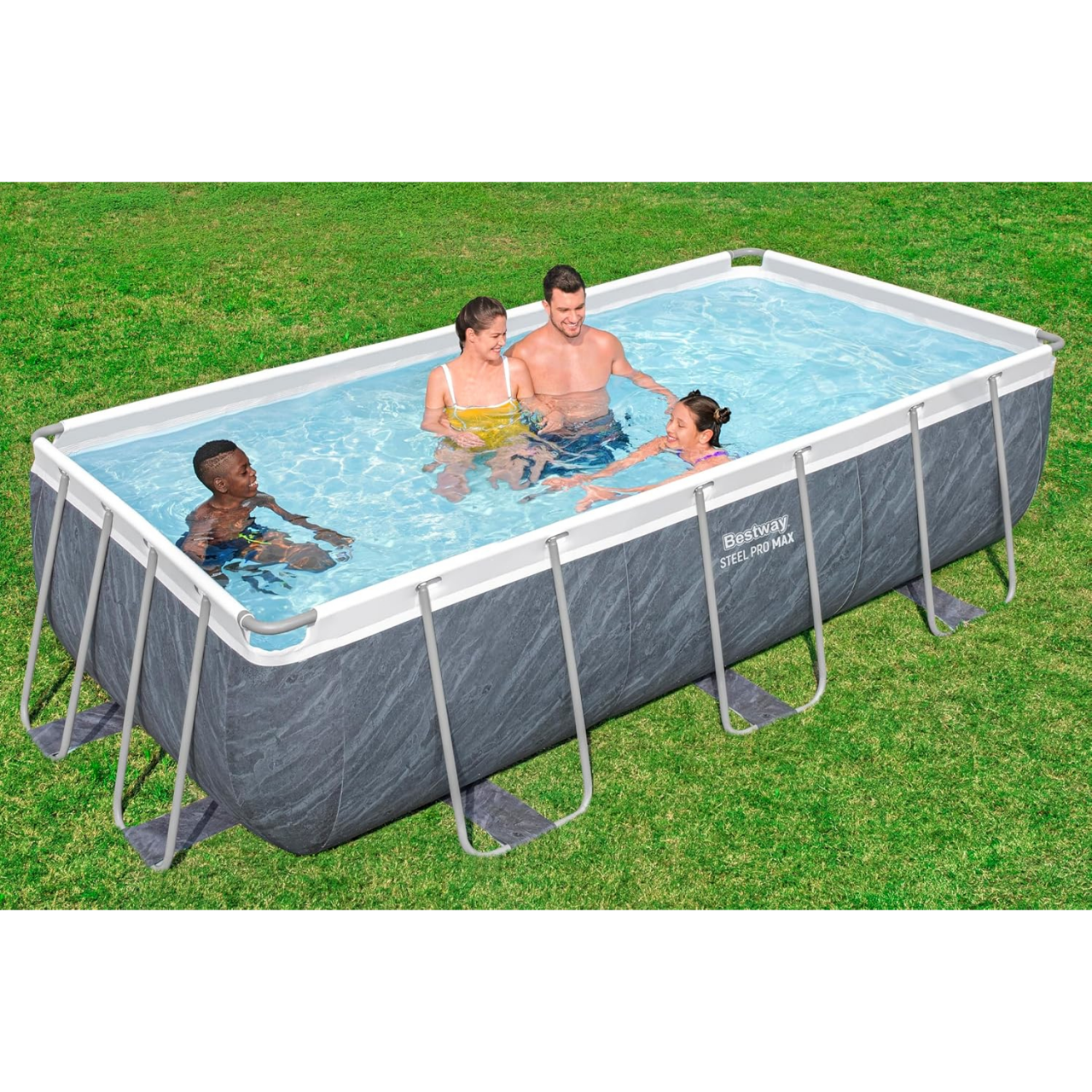 Bestway 56721 Frame Pool Power Steel Swimmingpool 404x201x100cm Komplett-Set
