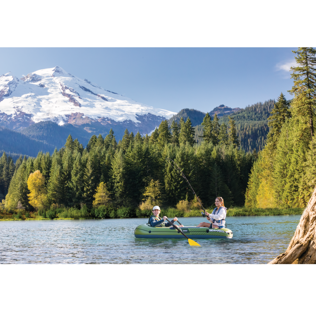Intex 66332 Seahawk 2 Schlauchboot Ruderboot Angelboot Aufblasbar Pumpe Paddel