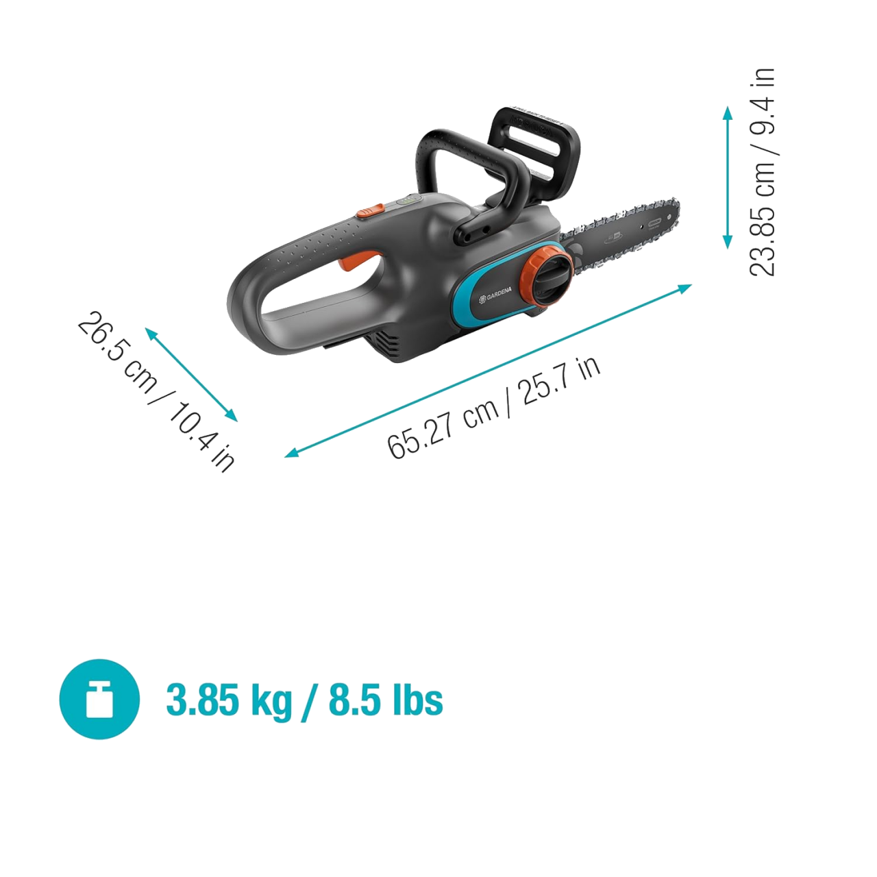 Gardena 14790-55 Akku-Kettensäge PowerSaw 250/18V Solo ohne Akku und Ladegerät
