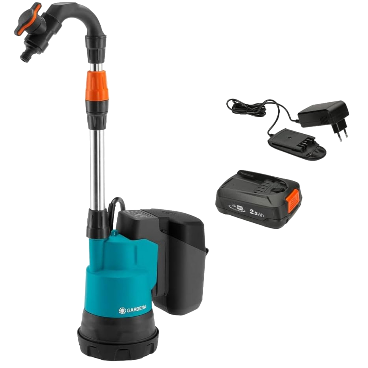 Gardena 14602-20 Akku-Regenfasspumpe 2000/2 18V P4A Ready-To-Use Set