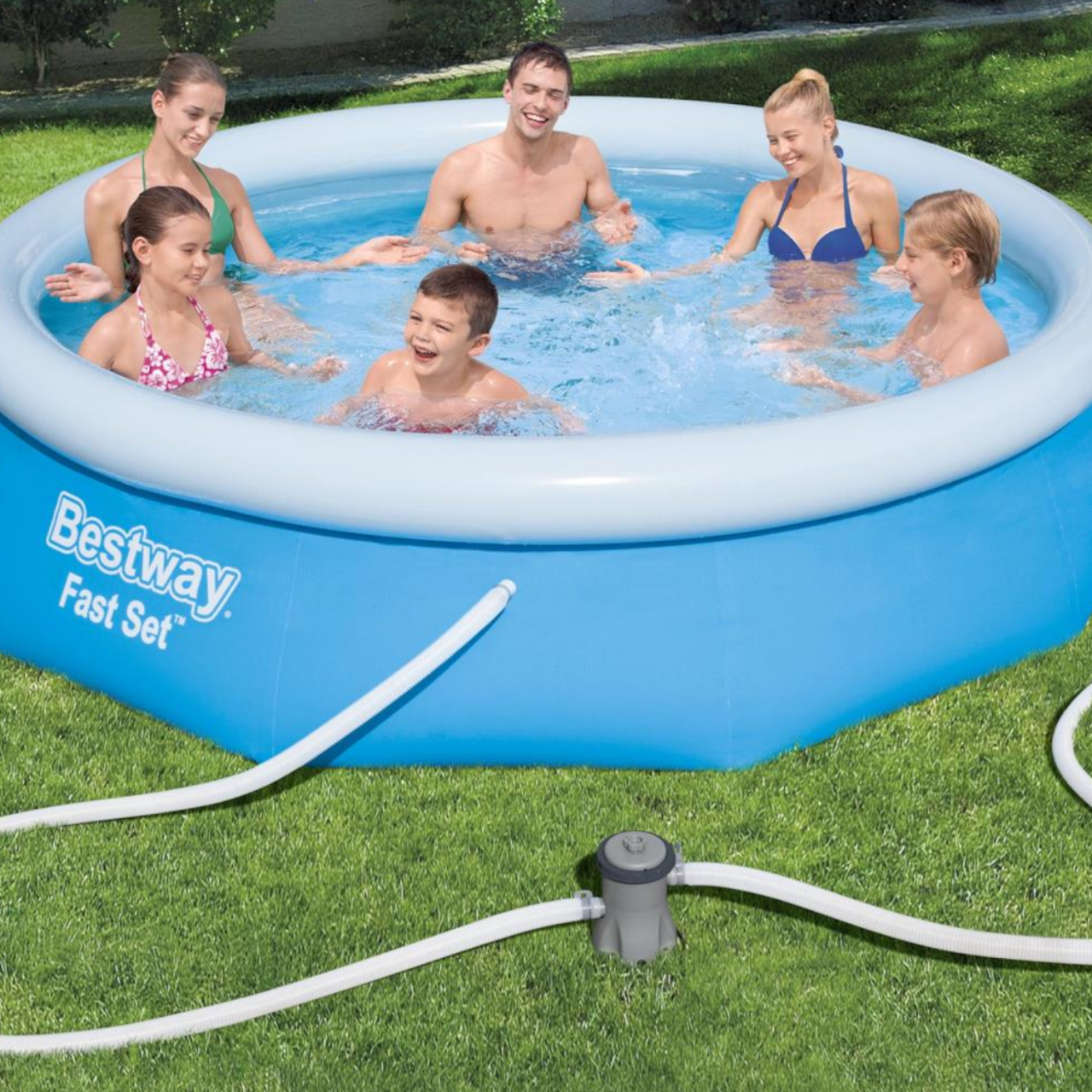 Bestway Fast Set Pool mit Filterpumpe Schwimmbad Swimmingpool 305 x 76 cm 57270